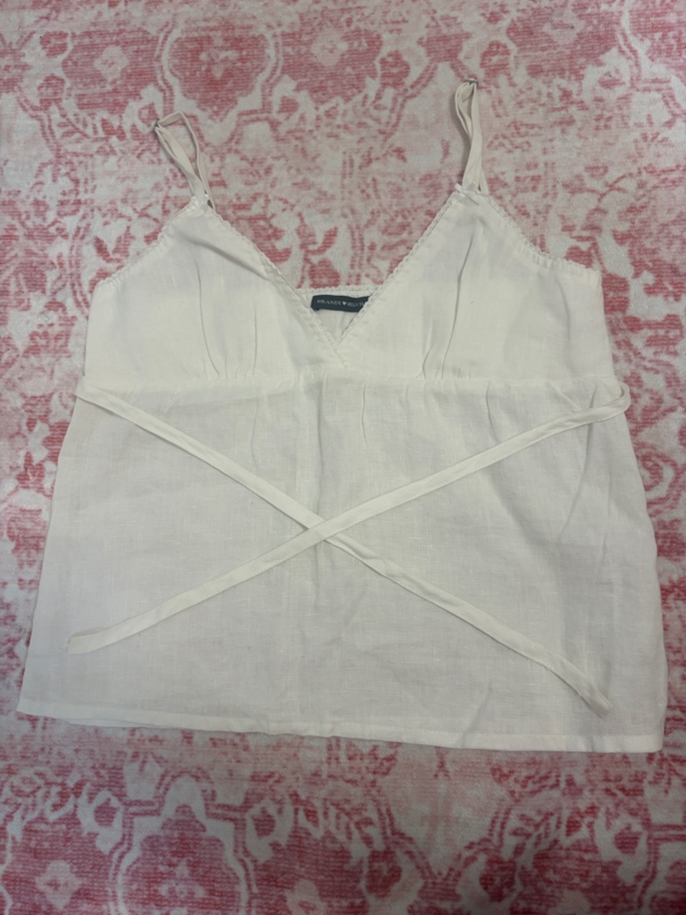 Brandy Melville - Lightweight White Linen Wrap-Back Cami Top